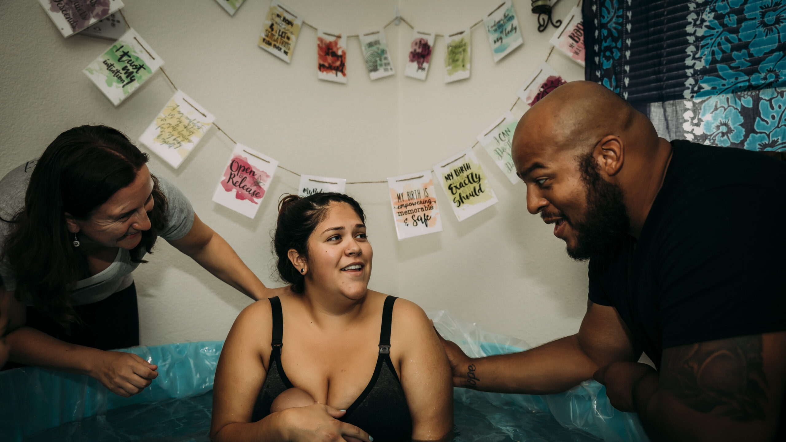 Maternal outcomes in home birth birth settings end in happier outcomes such as this one with midwife Yvonne Gray.