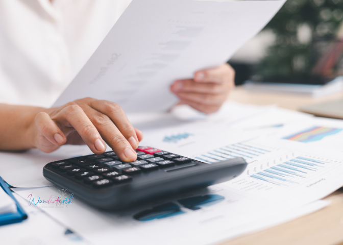 A budget planning sheet for home birth expenses.